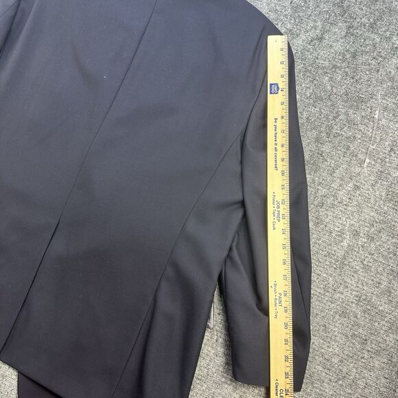 Hart Schaffner Marx Blazer Mens 48R Navy Blue Made in USA Suit Jacket Sport Coat - Picture 15 of 16